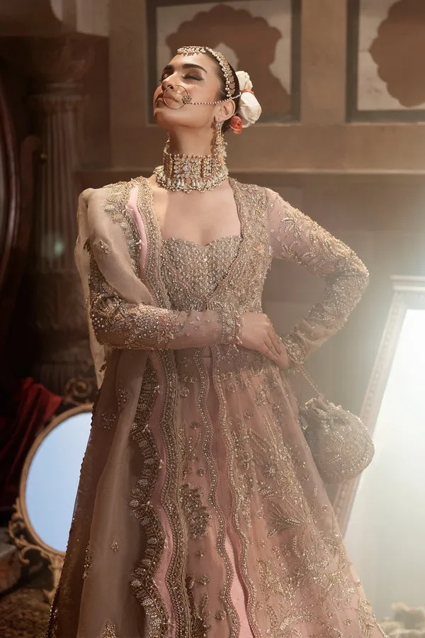 Pakistani Bridal Dress in Open Gown and Lehenga Style