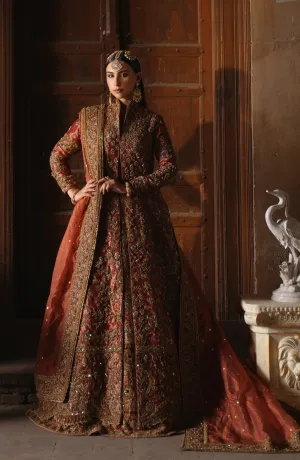 Pakistani Bridal Dress in Open Jacket Lehenga Style