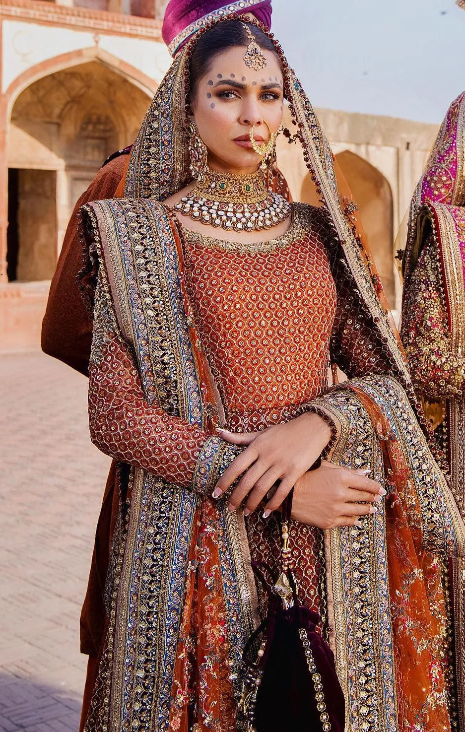 Pakistani Bridal Dress in Traditional Pishwas Style