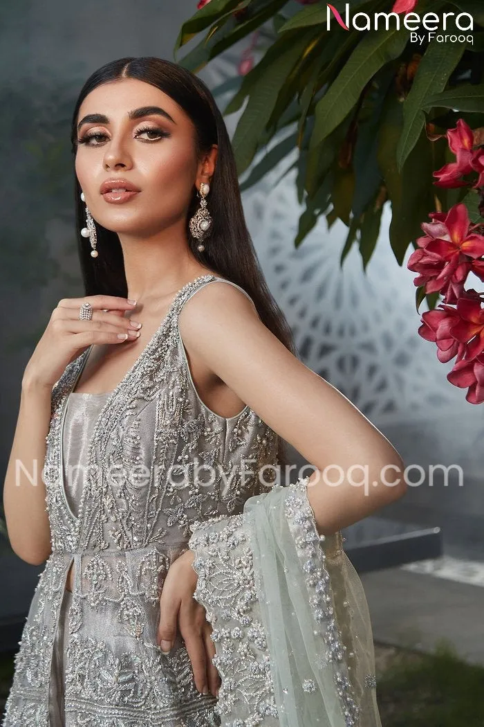 Pakistani Bridal Dresses Online UK in Sharara #BN141