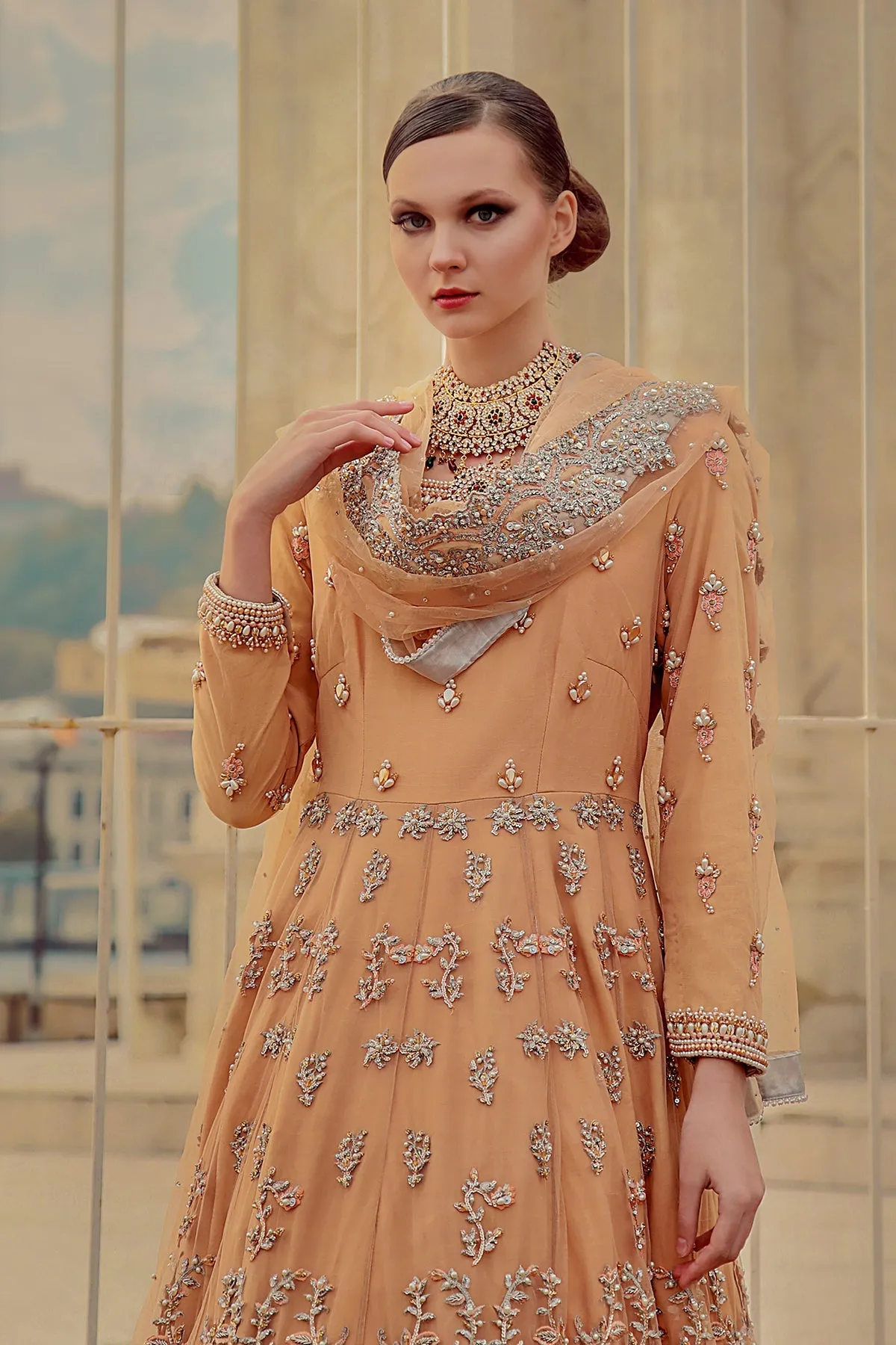 Pakistani Bridal Gown with Lehenga and Dupatta #BS902