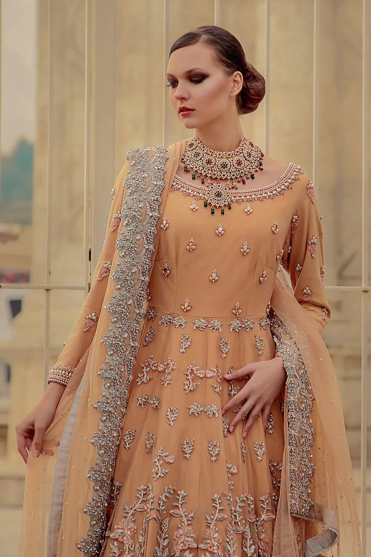 Pakistani Bridal Gown with Lehenga and Dupatta #BS902