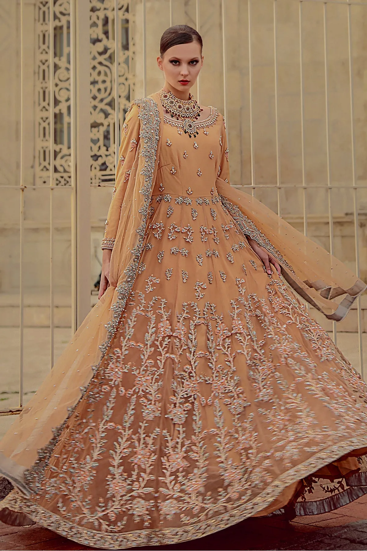 Pakistani Bridal Gown with Lehenga and Dupatta #BS902