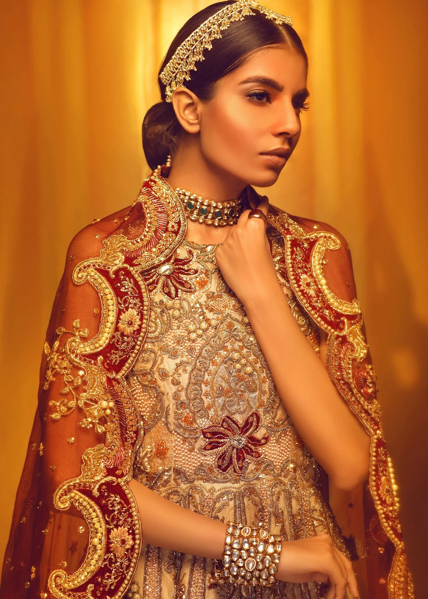 Pakistani Bridal Gown with Lehnga for Wedding #J5142