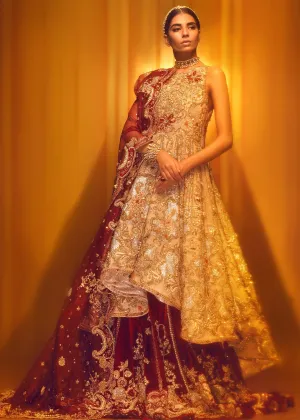 Pakistani Bridal Gown with Lehnga for Wedding #J5142