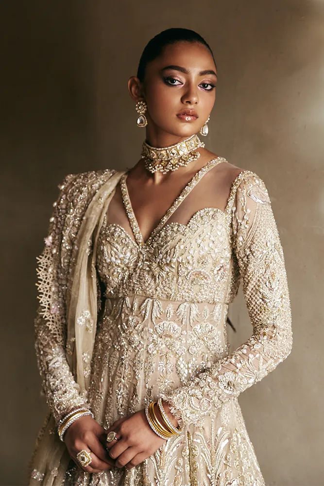 Pakistani Bridal Lehenga Dupatta and Gown Wedding Dress
