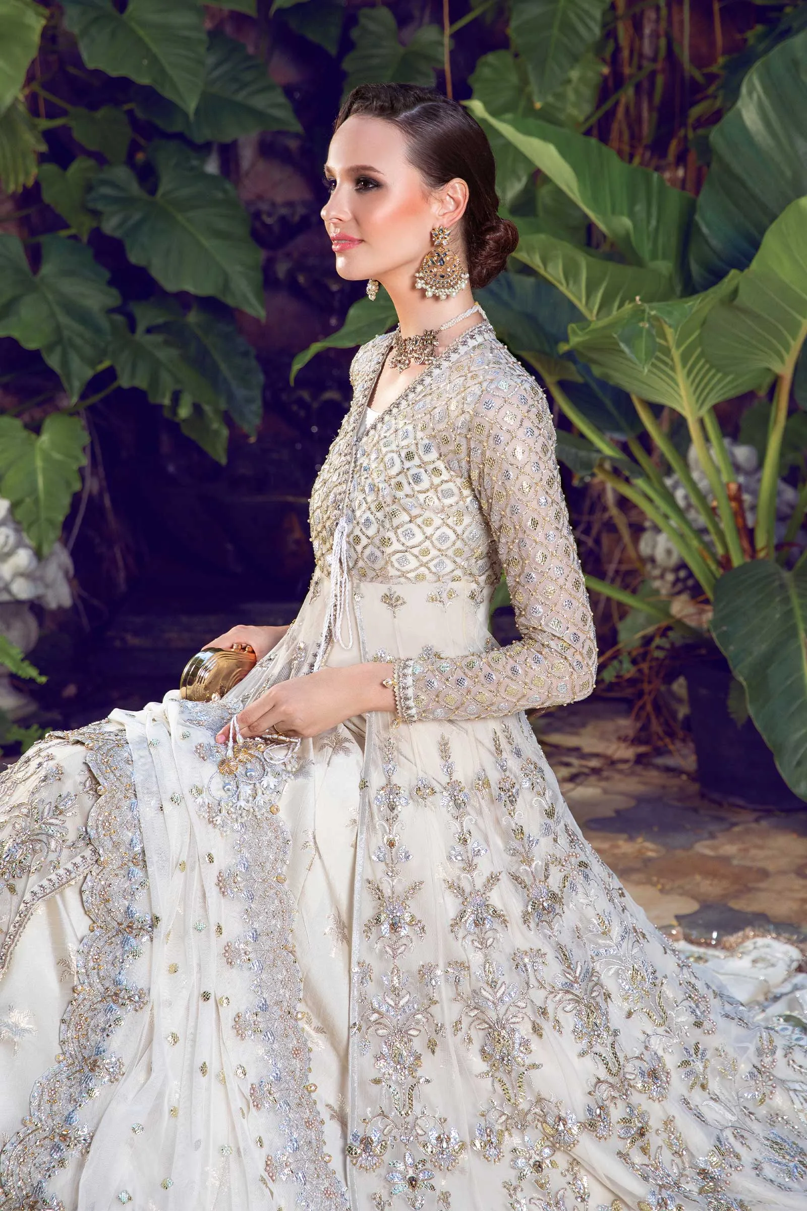 Pakistani Bridal Lehenga Gown and Dupatta Wedding Dress
