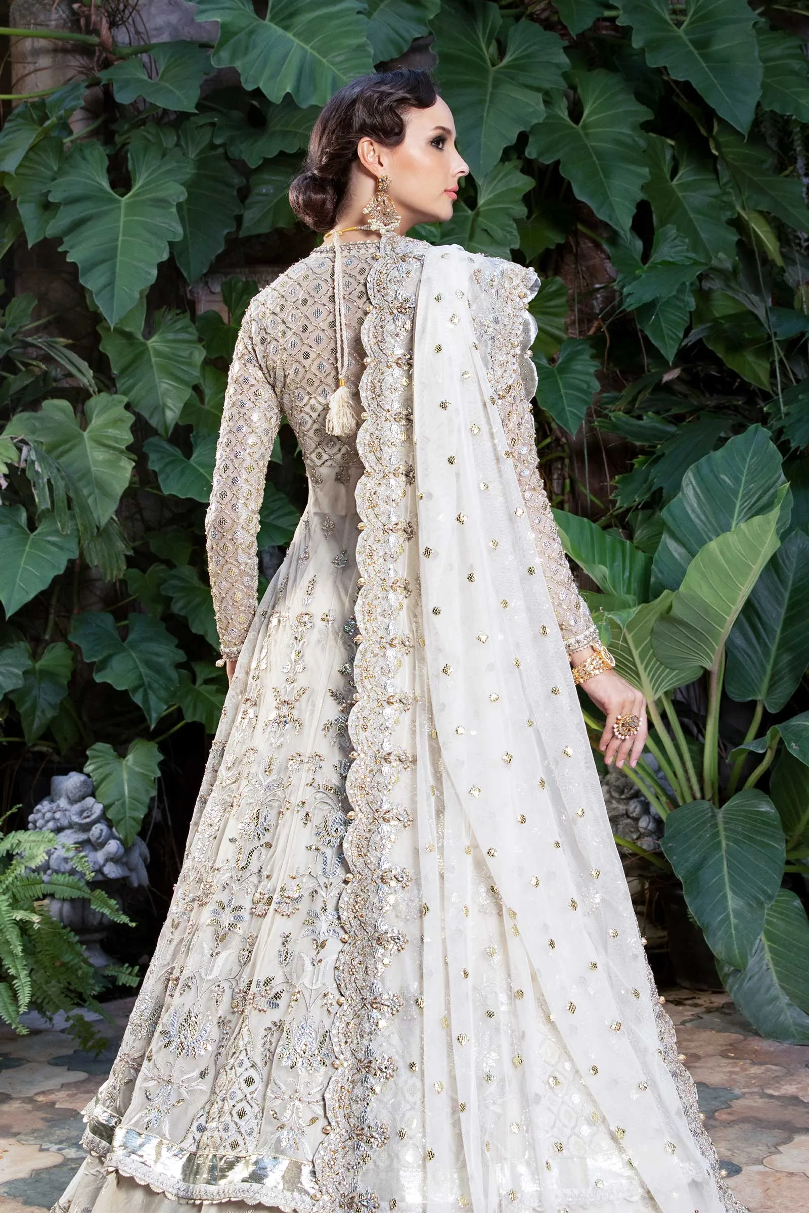 Pakistani Bridal Lehenga Gown and Dupatta Wedding Dress