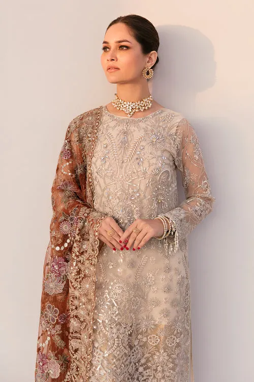 Pakistani Party Dress in Net Kameez and Trouser Style