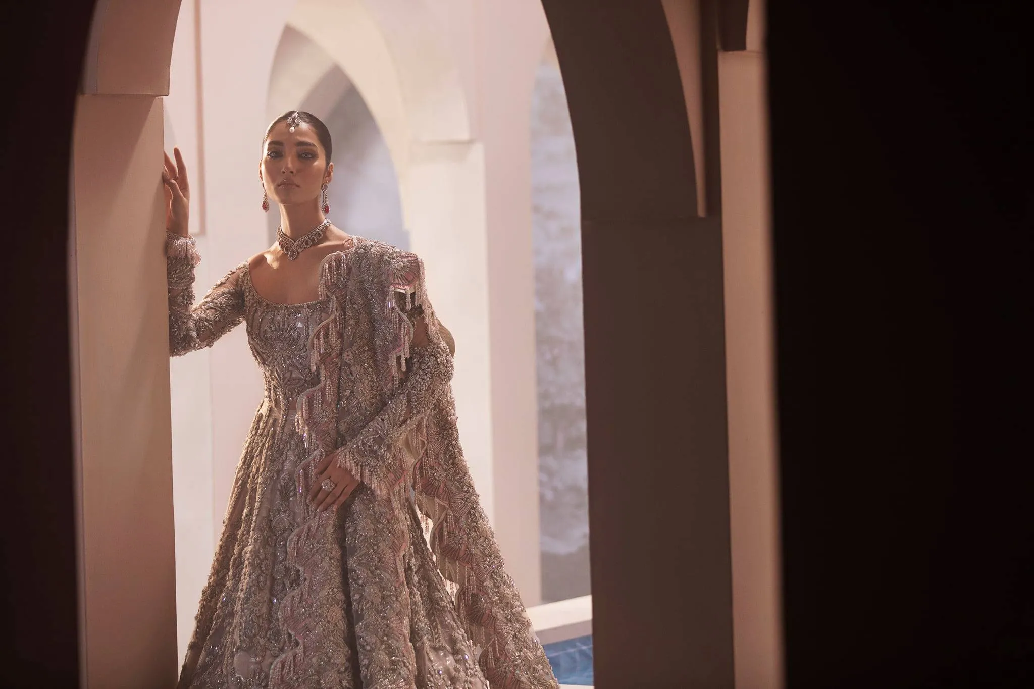 Pakistani Stylist Heavy Lehenga for Wedding Bride #BN907