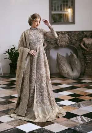 Pakistani Wedding Dress in Open Gown Lehenga Style