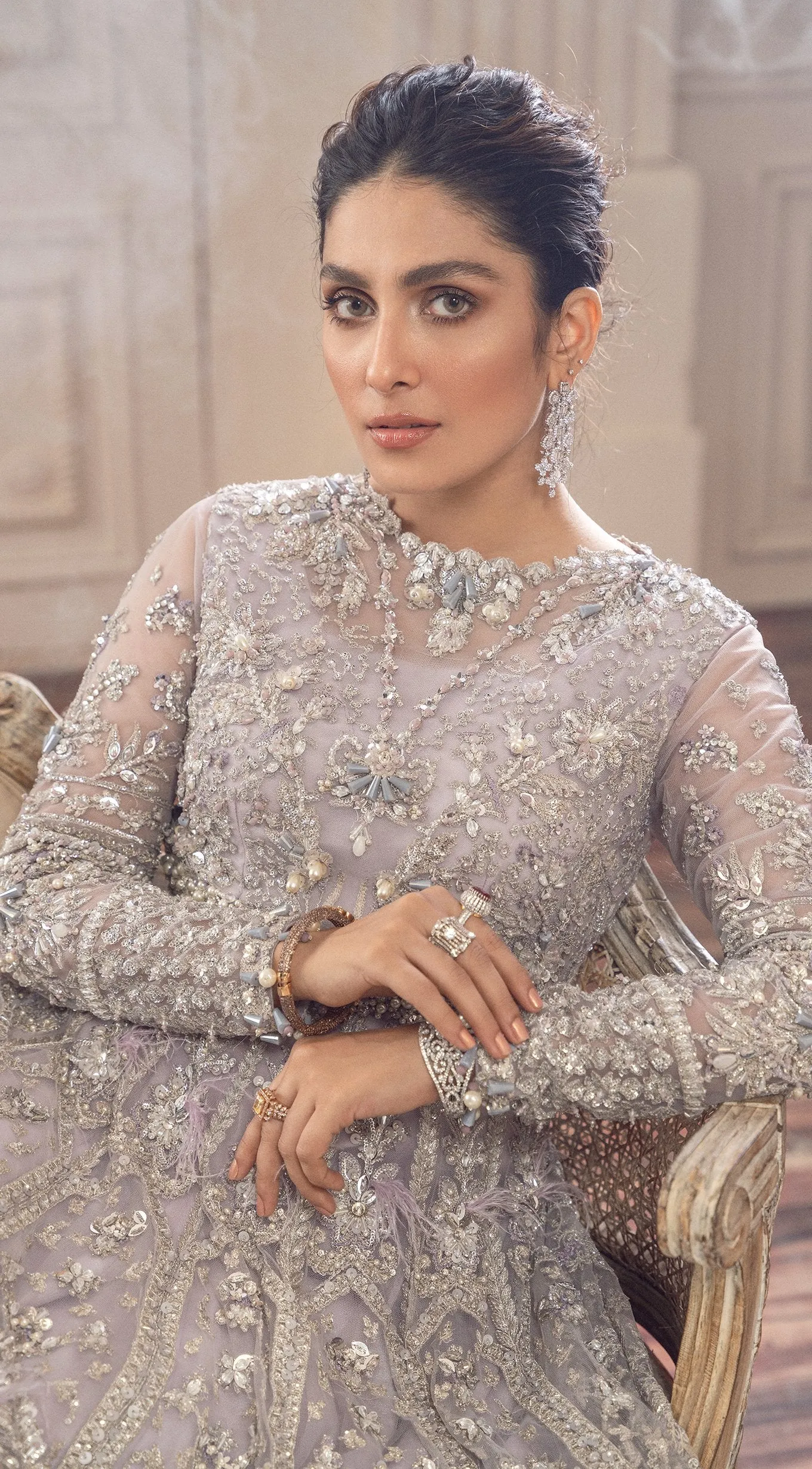 Pakistani White Gown Lehenga Online Bridal Dress #BN1067