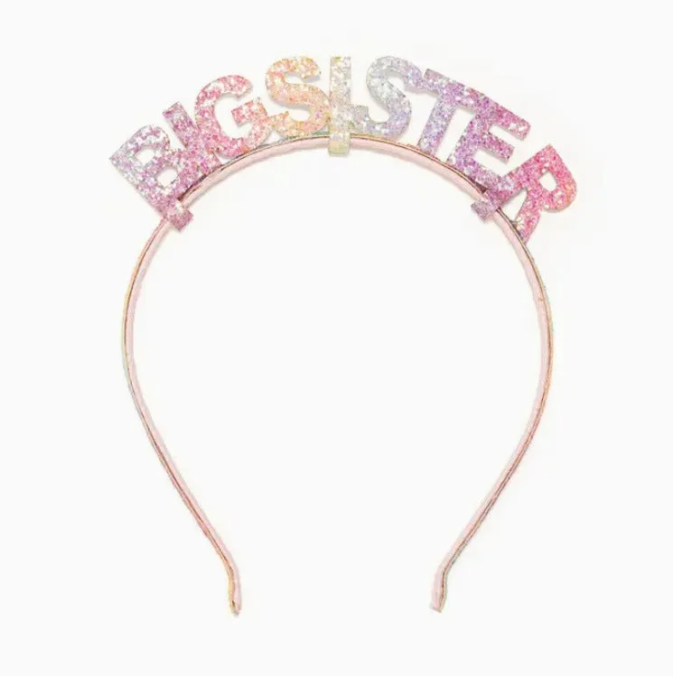 Pastel Rainbow Big Sister Headband - Family Fun