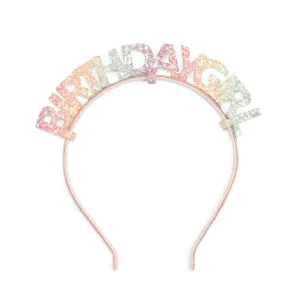 Pastel Rainbow Birthday Girl Headband - Birthday Headband