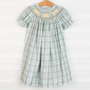 Paw-some Smocked Dress, Green
