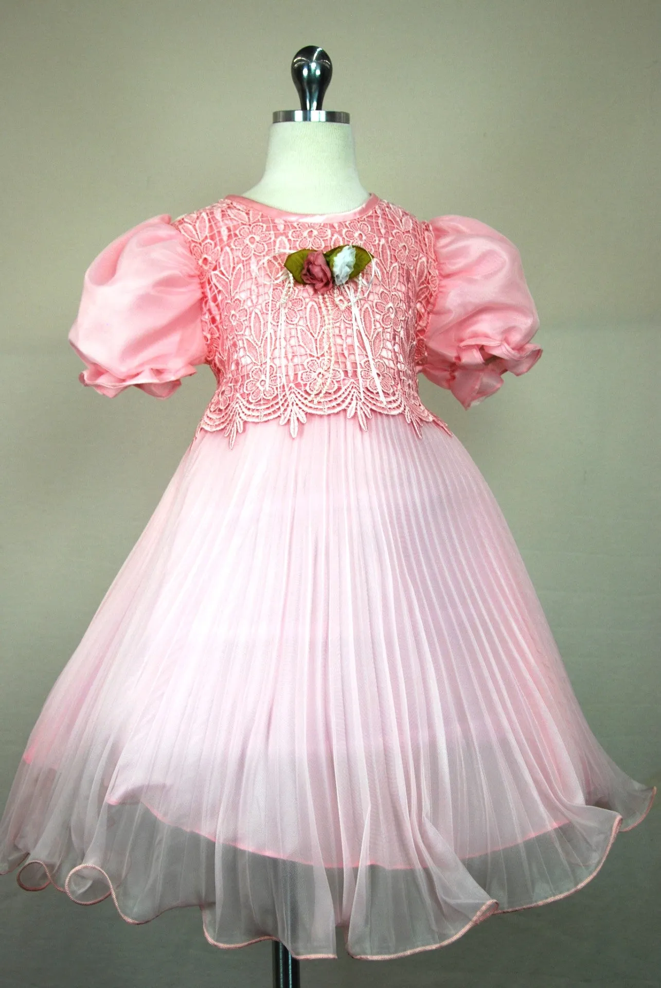 Peach Organza Dress D1097