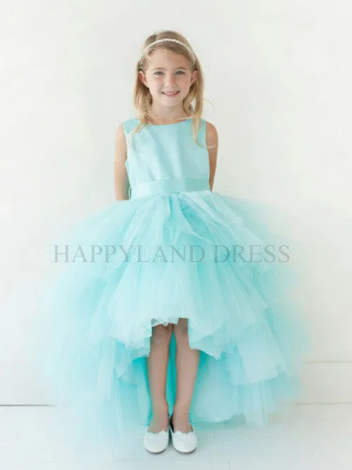 Peach Tulle High-low Dress D4547