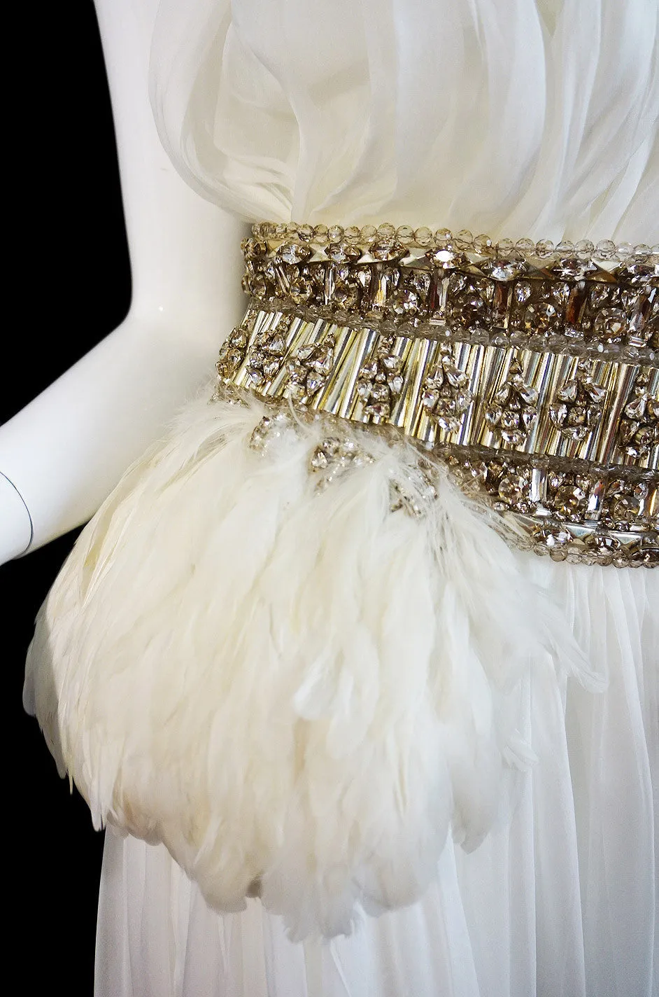 PF/W2011 McQueen Crystal Feather Gown