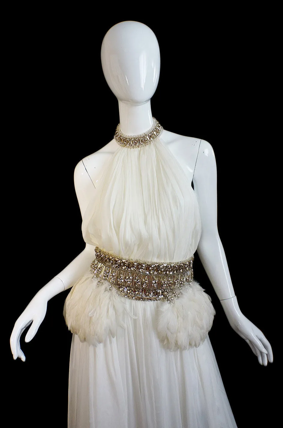PF/W2011 McQueen Crystal Feather Gown