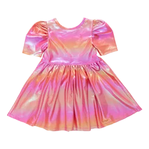 Pink Chicken Girls Lame Laurie Dress - Rainbow Pink Lame