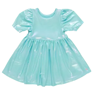 Pink Chicken Girls Laurie Dress - Turquoise Lame