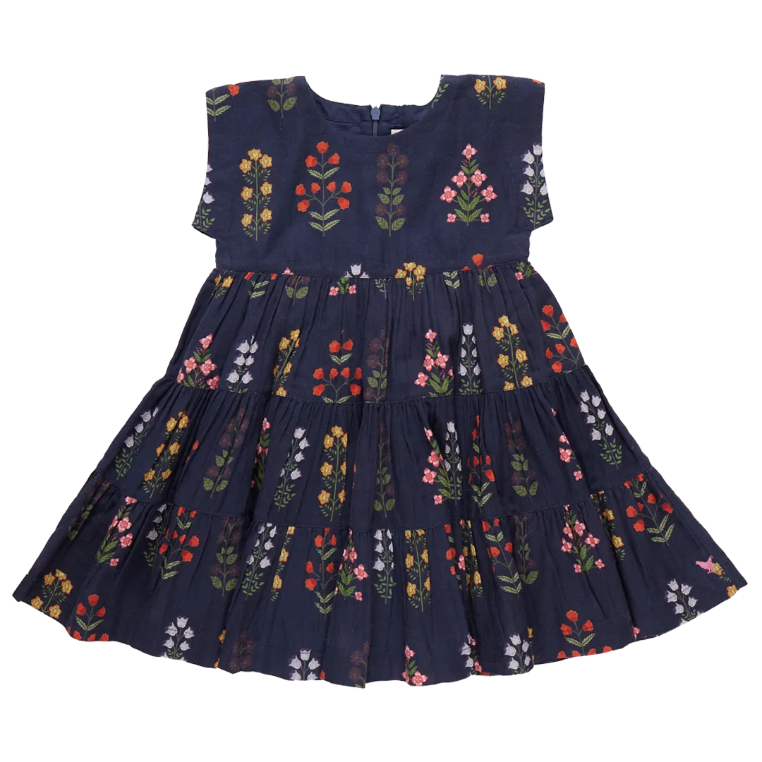 Pink Chicken Girls Peachy Dress - Navy Field Floral