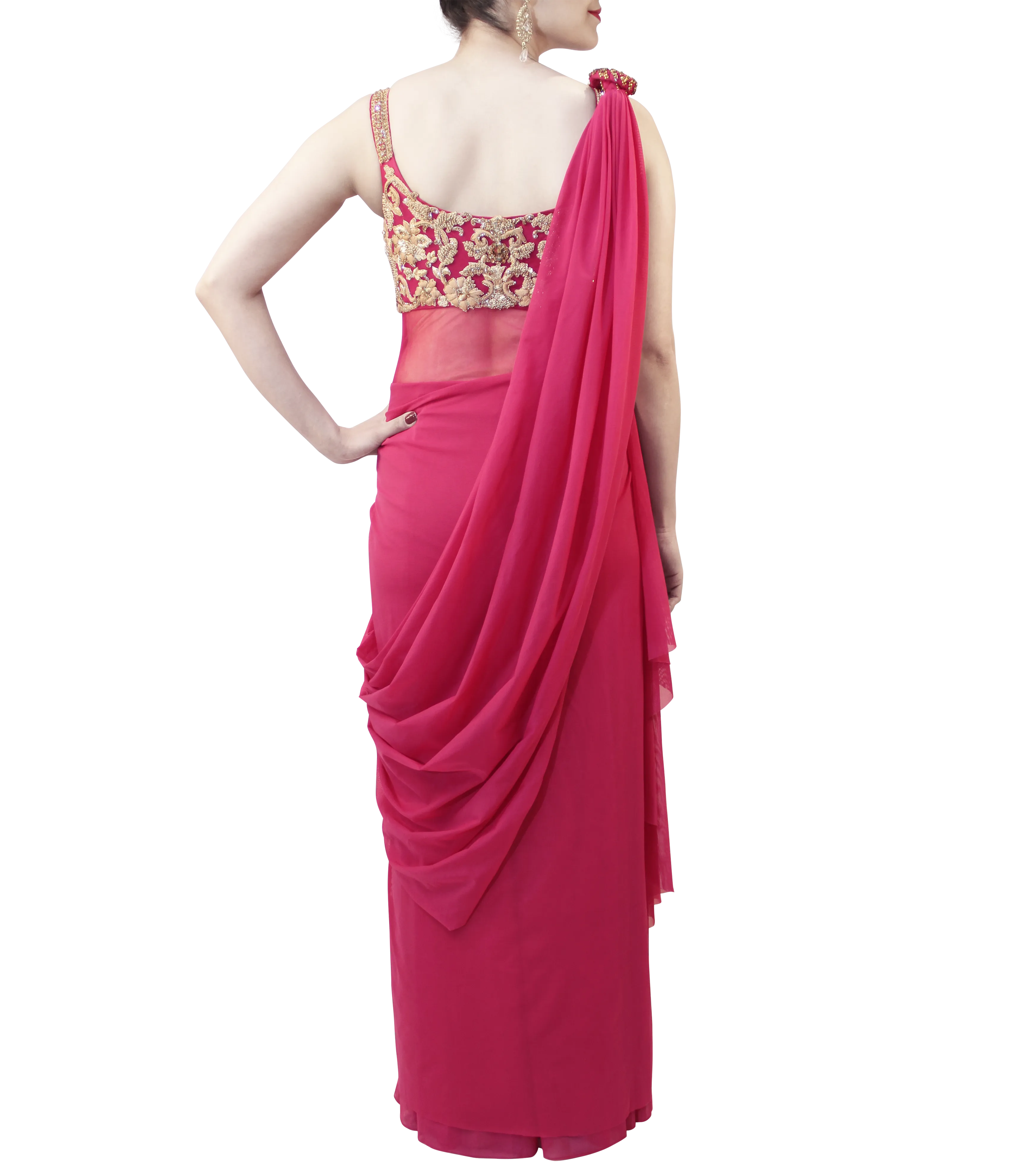 PINK SAREE GOWN