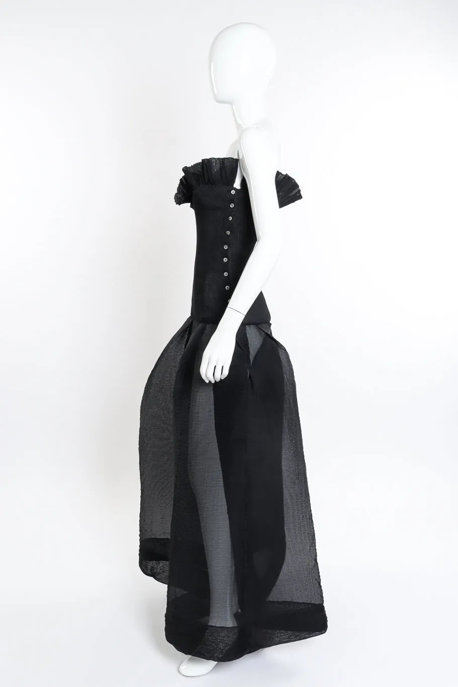 Pleated Drop Waist Sweetheart Dress