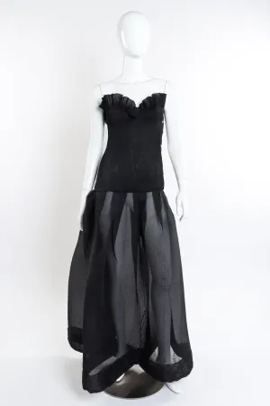 Pleated Drop Waist Sweetheart Dress