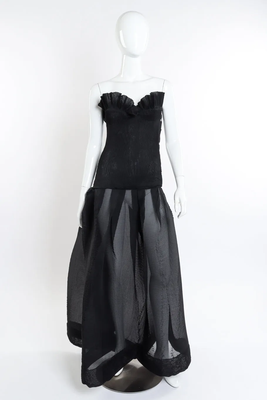 Pleated Drop Waist Sweetheart Dress