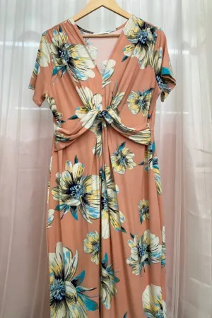 Plus Floral Short Sleeve Maxi Dress - Final Sale