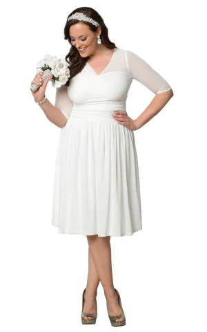Plus Size Knee-length Gown with Half sleeves and Ruffles-703880