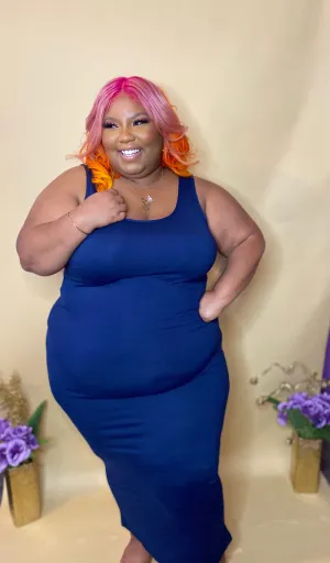 Plus Size Navy Maxi Dress