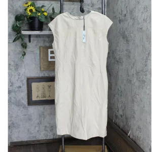 Prologue Women's Short Sleeve Faux Leather Dress 566822 Beige Brown L