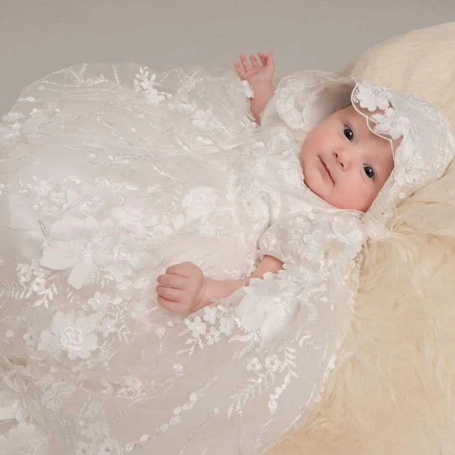 Rachael Ivory Christening Gown and Bonnet