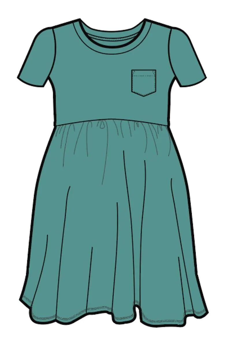 RAGS Essentials Short Sleeve with Chest Pocket Dress - Teal