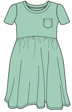 Rags Short Sleeve Essentials Swing Dress in Cabbage