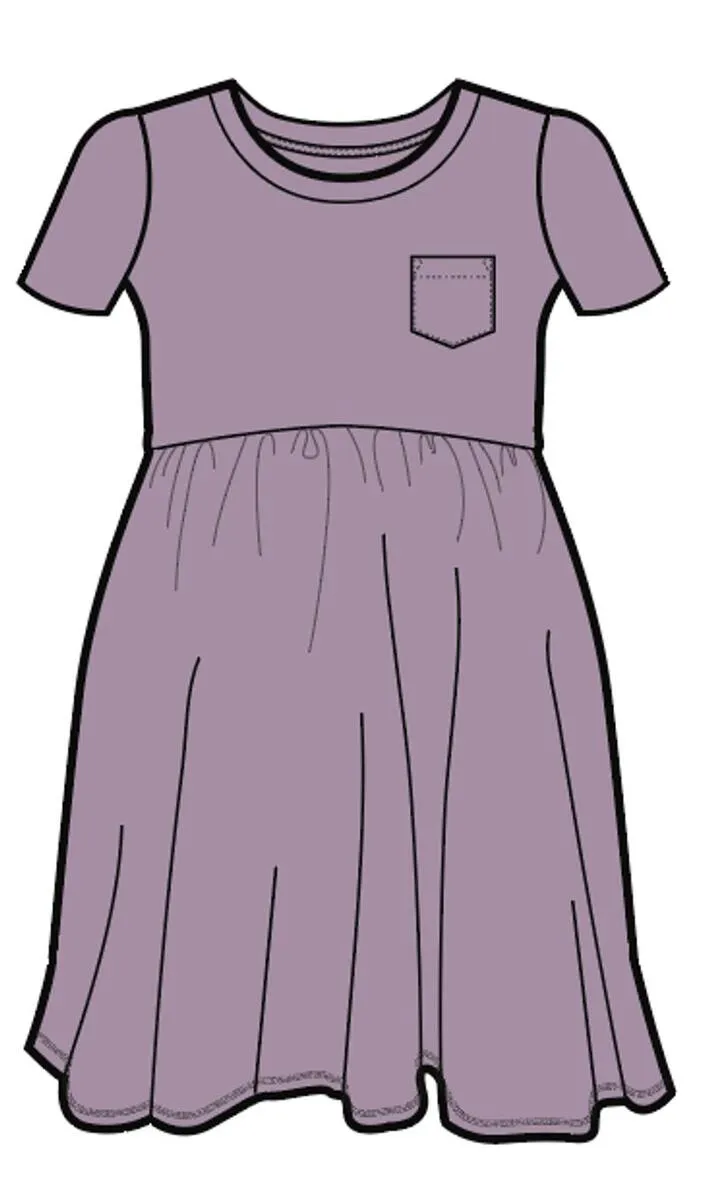 Rags Short Sleeve Essentials Swing Dress in Lavender