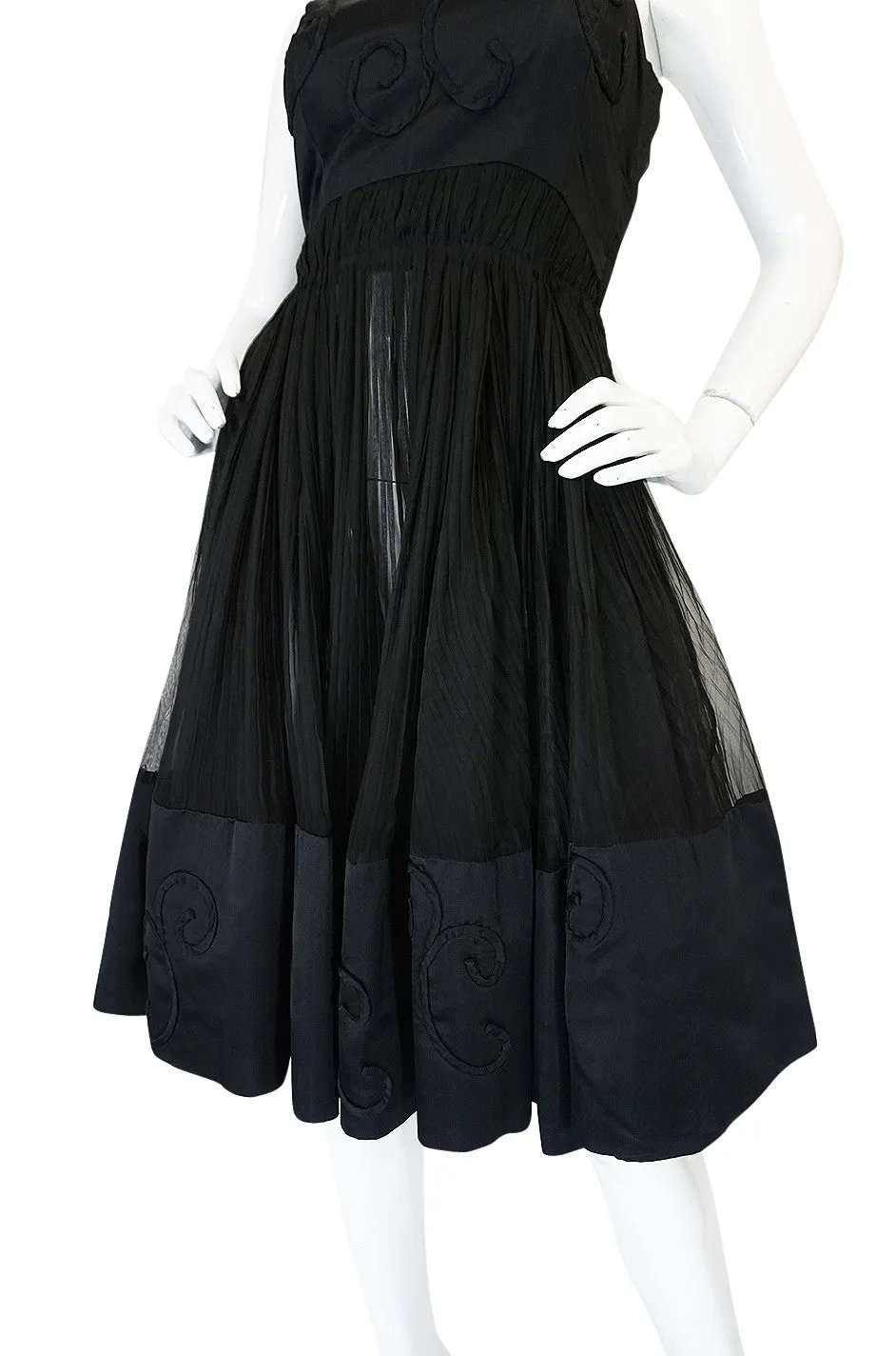 Rare c1955 Jean Patou Numbered Haute Couture Silk Dress