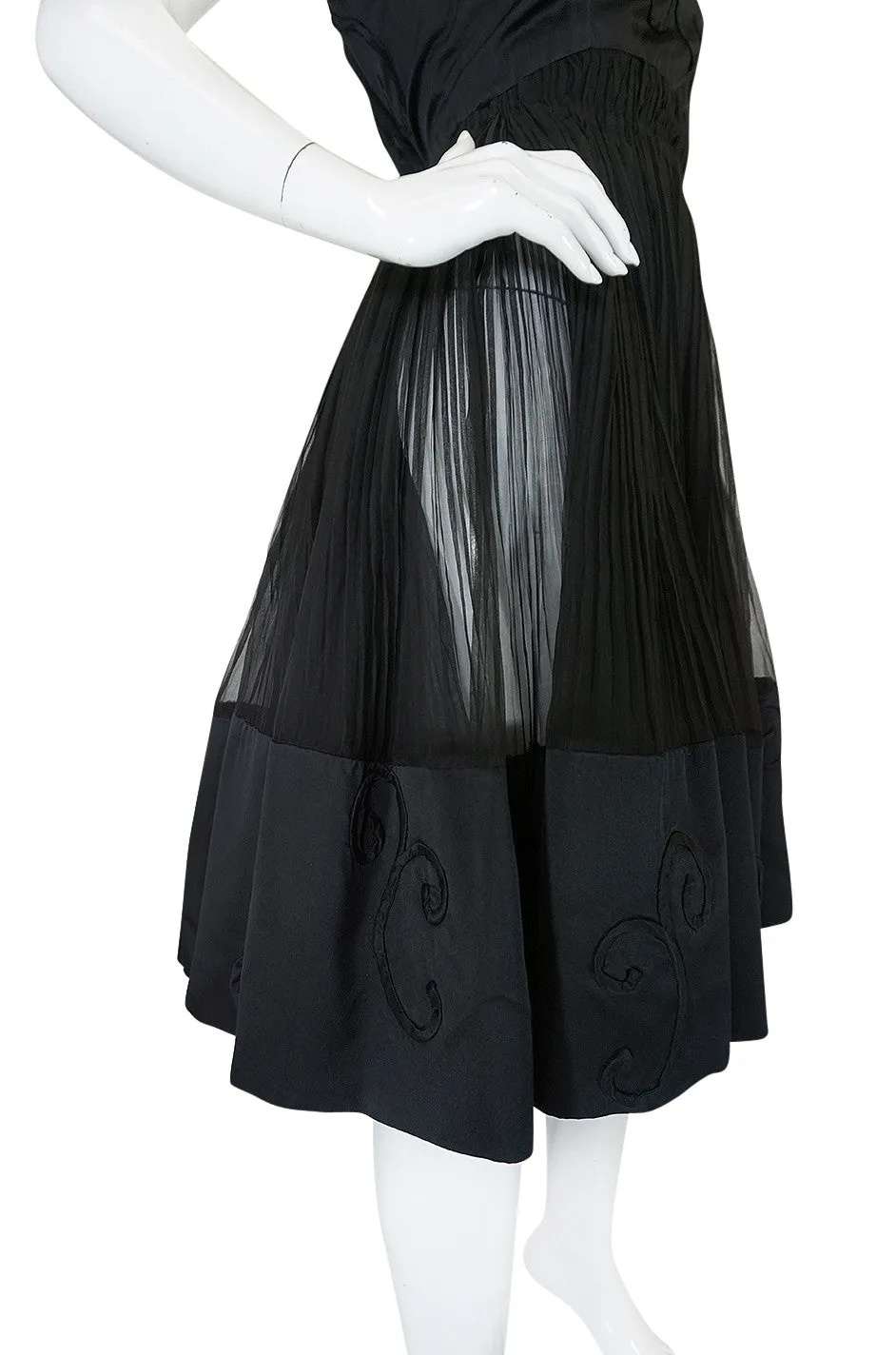 Rare c1955 Jean Patou Numbered Haute Couture Silk Dress
