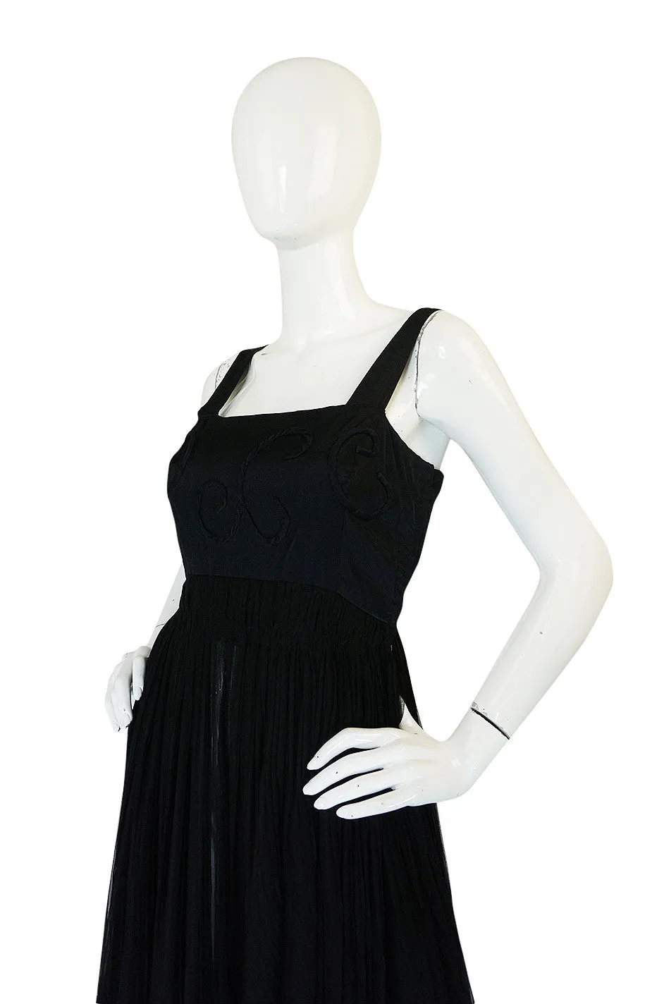 Rare c1955 Jean Patou Numbered Haute Couture Silk Dress