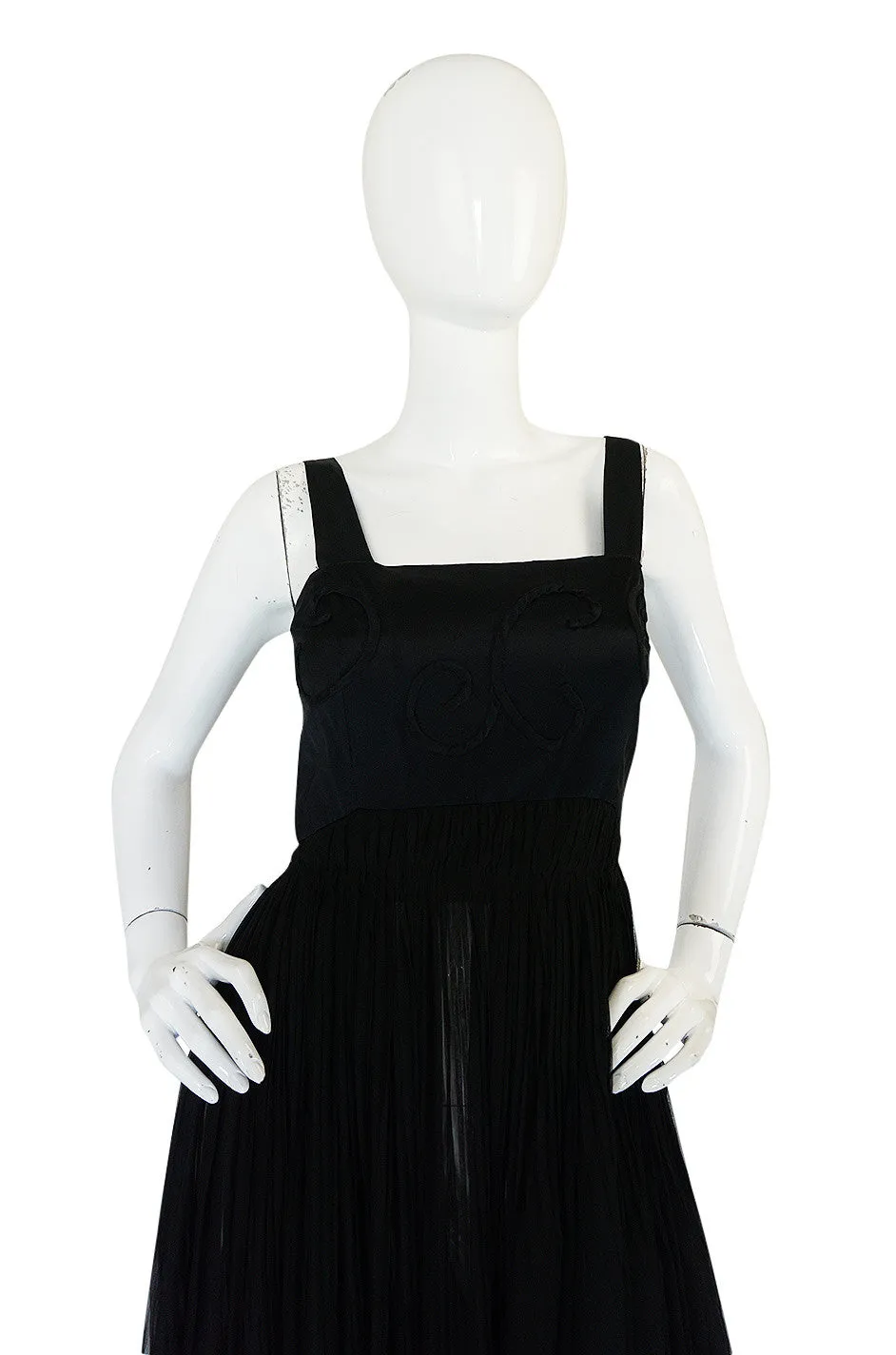 Rare c1955 Jean Patou Numbered Haute Couture Silk Dress