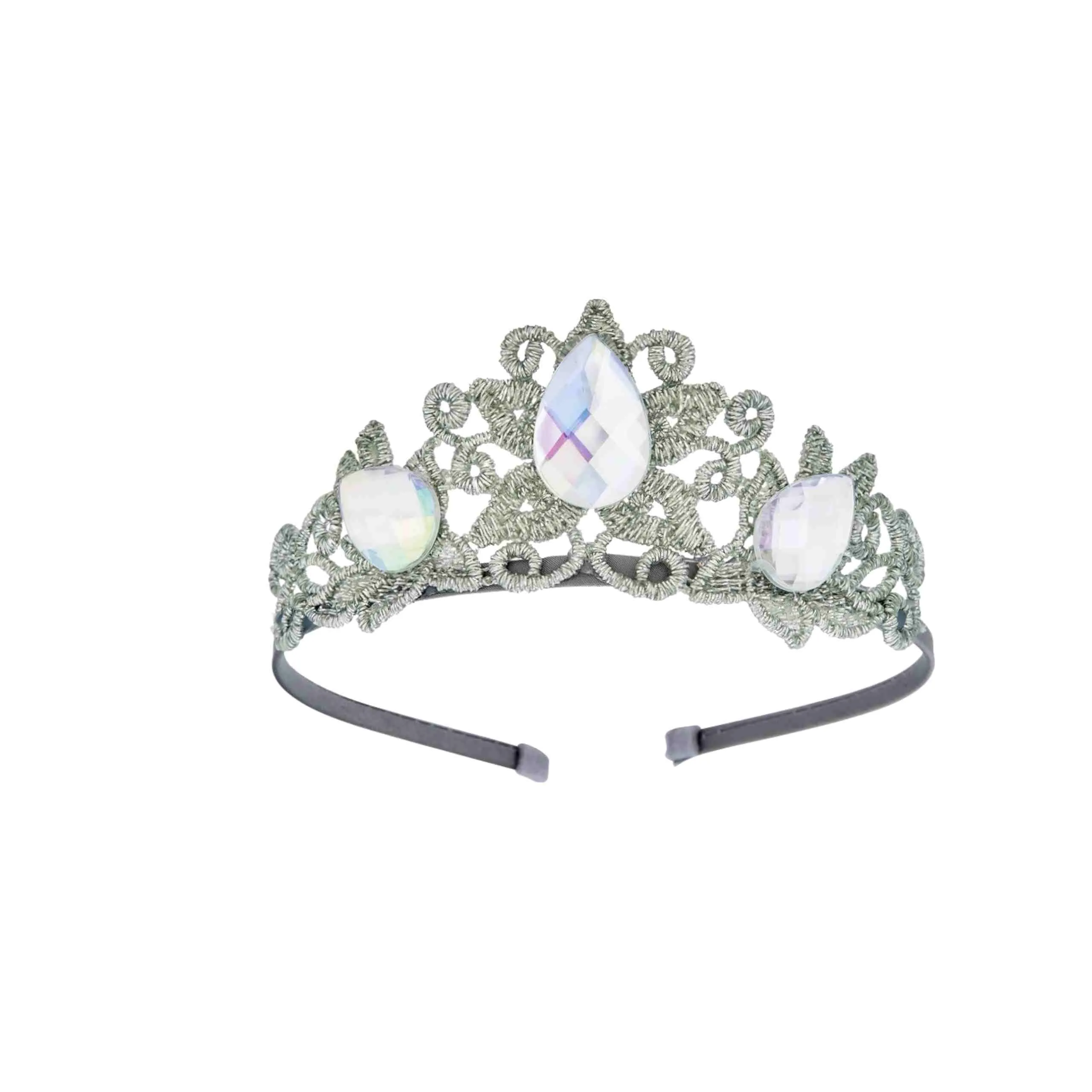 Raven Princess Crown & Wand Set, Silver & Ivory