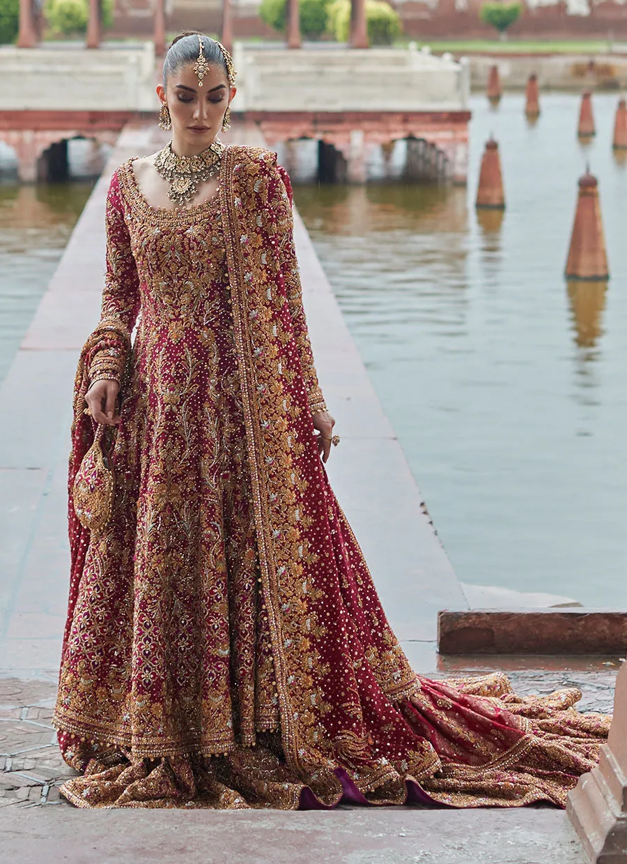 Red and Golden Lehenga Kameez for Indian Bride