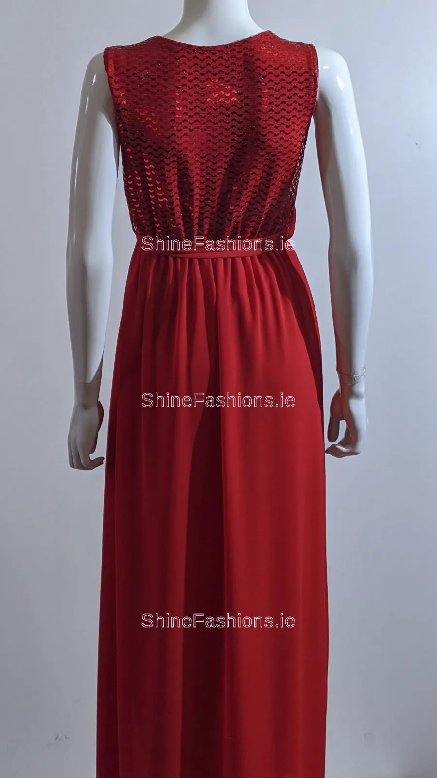 Red Sparkle Glitter Long Dress