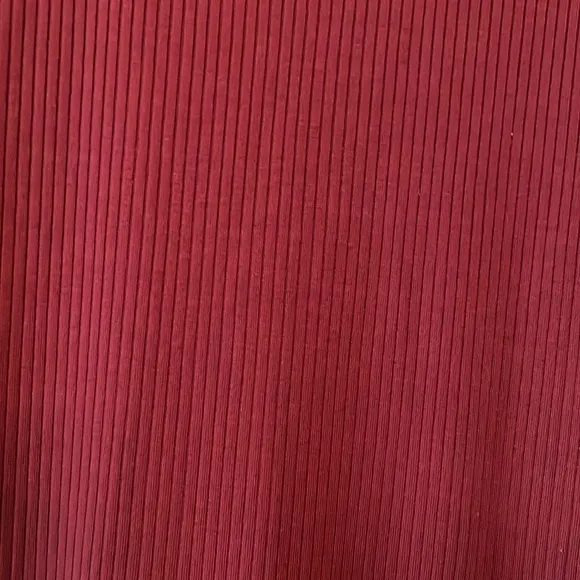 Reformation Stowe Ribbed MockNeck Red Mini Dress Size L.