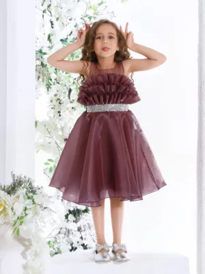 Regal Maroon Frock for Girls