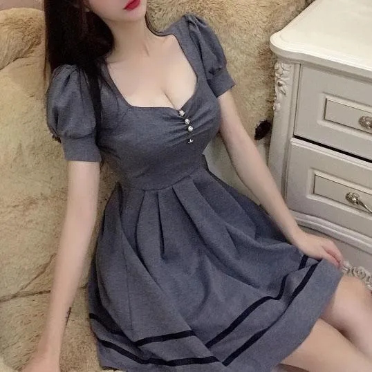 Retro Puffy Sleeve Dress SD00127