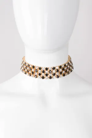Rhinestone Checker Choker