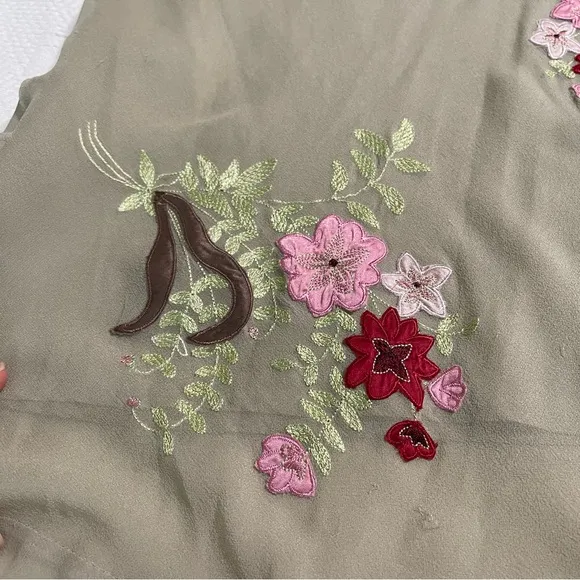 Robbie bee vintage silk floral Sheer‎ dress